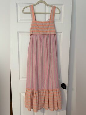 entro Pink and Peach Striped Maxi Dress